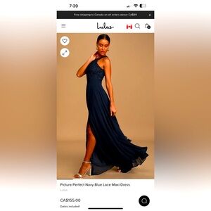 NWT Lulus Picture Perfect Lace Maxi Dress - Medium Navy